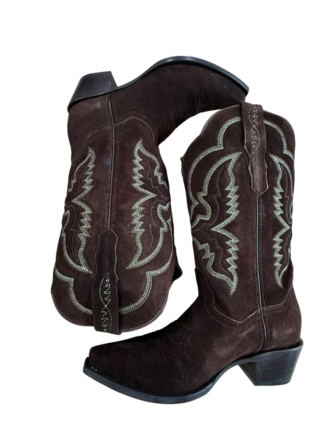 Rock’em Brown Suede Western Cowboy Boots - Women
